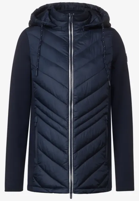 Article_Veste tissu scuba mélangé deep blue