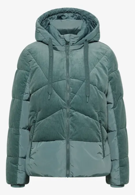 Puffer Jacke mit Cord-Mix ice hill green