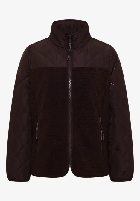 Teddy-Jacke mit Steppdetails tartufo brown