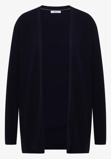 Schwarzer, offener Strickcardigan mit klassischem Schnitt