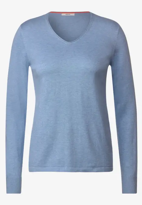 Feinstrick Pullover real blue melange