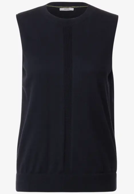 Slipover met structuurmix night sky blue