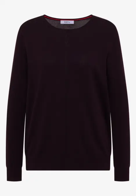 Schwarzer, schlichter Pullover mit Rundhalsausschnitt und langen Ärmeln