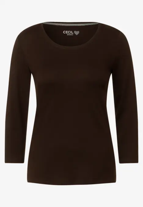 Basic Shirt mit Rundhals chocolate torte