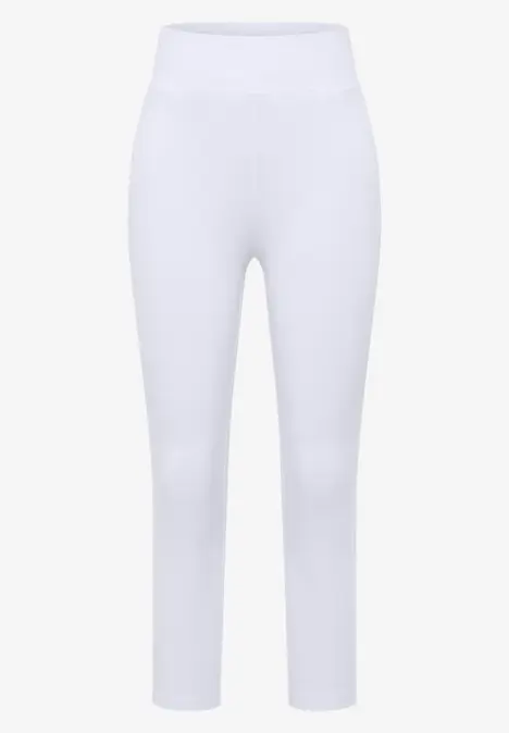 Weiße, elastische Leggings in schmaler Passform.
