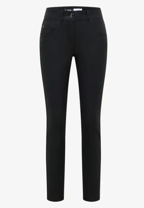Broek in lederlook Black