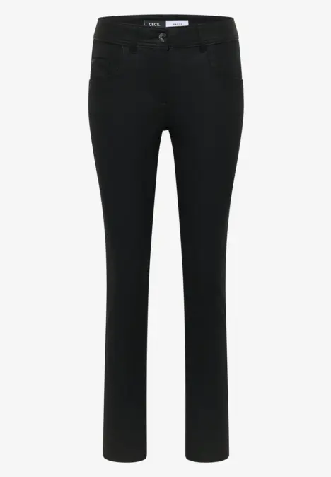 Broek in lederlook Black