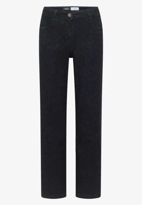 Schwarze Jeanshose mit geradem Schnitt, Five-Pocket-Design und Gürtelschlaufen
