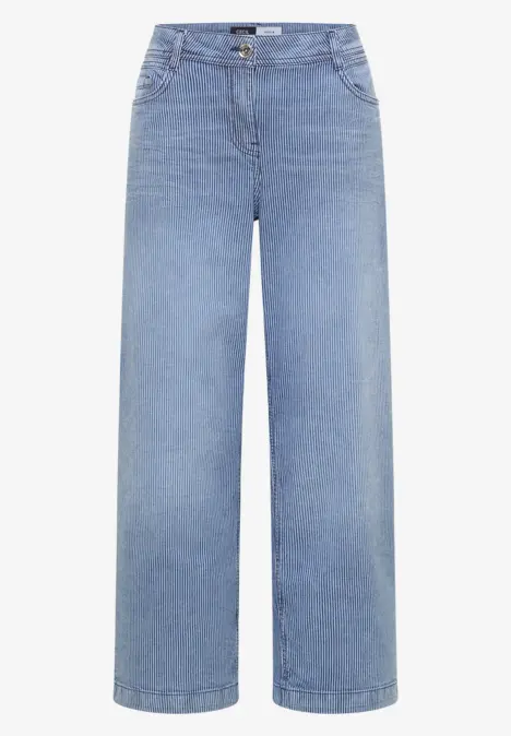 Weite, gerade geschnittene blaue Jeanshose