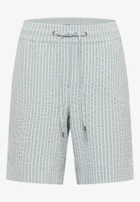 Leichte Baumwoll-Shorts mit zartem Streifenmuster und Tunnelzugbund