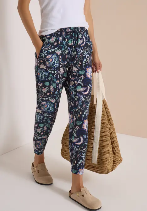 Mid Waist Slim Leg Hose im Loose Fit urban dark blue