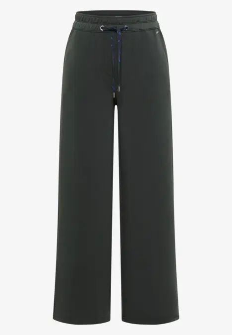 Schwarze, weite Sweatpants mit Kordelzug und geradem Bein