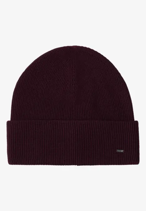 Beanie in Unifarbe berry red