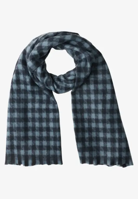 Kuscheliger Schal mit Fransen und Muster dark navy blue