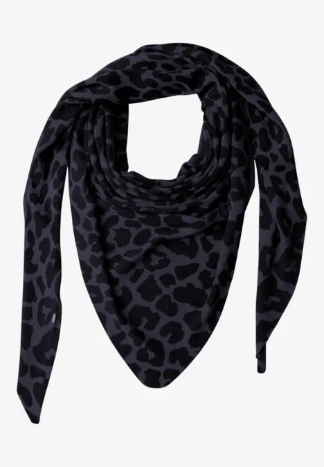 Foulard triangulaire à motif léopard dark navy blue