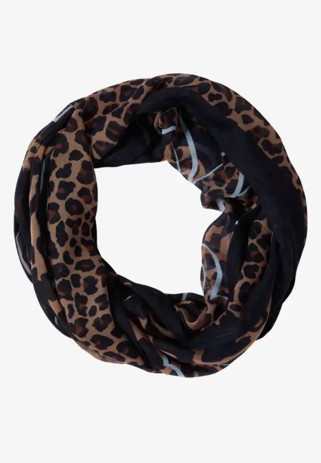 Écharpe Loop à motif léopard creamy mocha