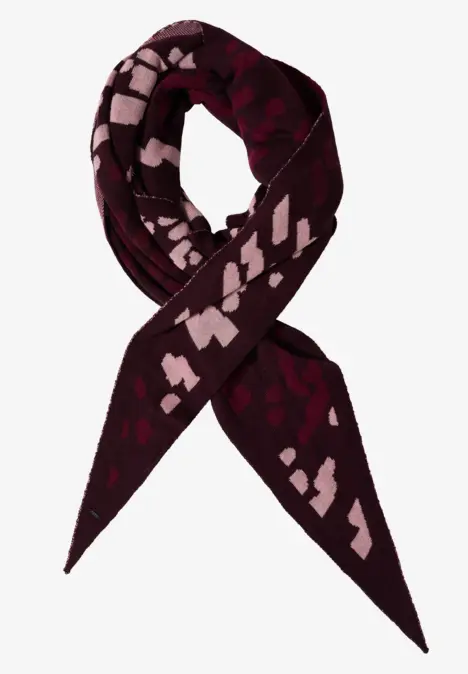 Foulard triangulaire à motifs berry red