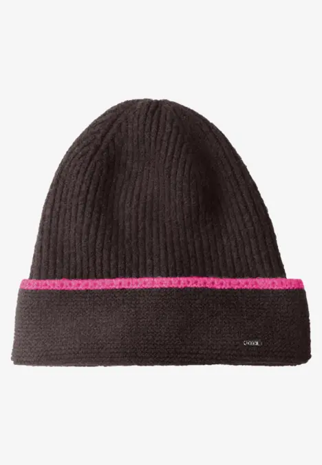 Beanie mit Kontrastdetail truffle brown