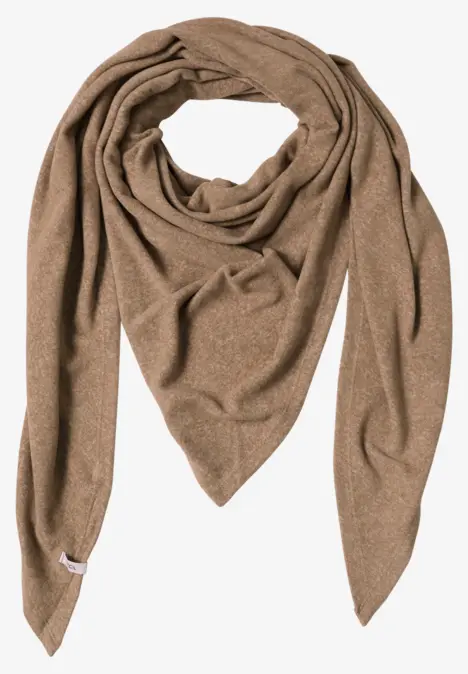 Driehoekige sjaal in effen kleur creamy mocha melange