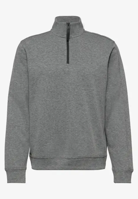 Piqué Troyer Sweatshirt metal grey melange