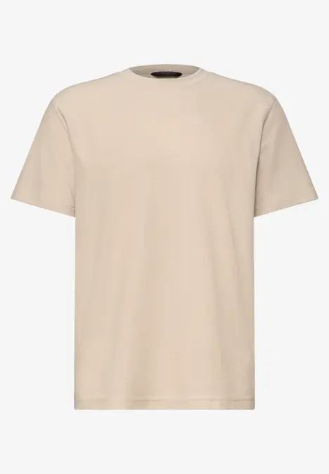 Effen beige T-shirt met korte mouwen
