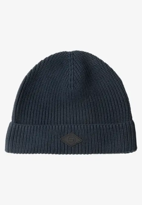 Beanie met ribstructuur dark basic blue
