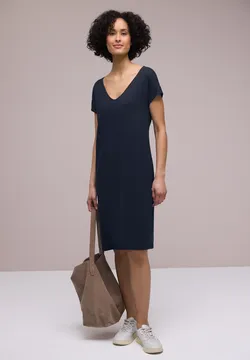 AUSELILY V-hals Jurkin - Knie-lengte Wapperend Lange Mouwen Elegante casual wrap jurk voor vrouwen met Zakken Wit XL