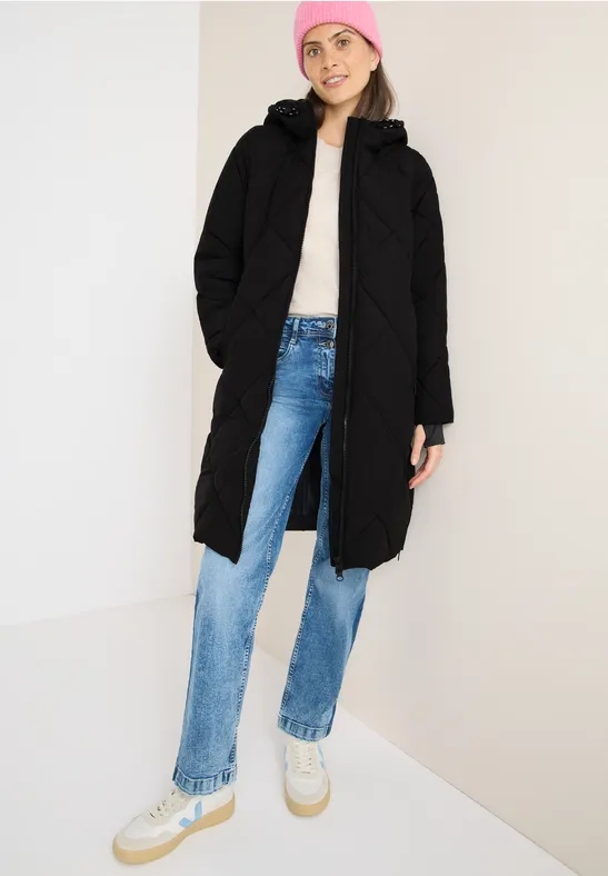 Thumbnail - Cecil Damen Mantel mit Rucksack Strings in Schwarz, Gr: M
