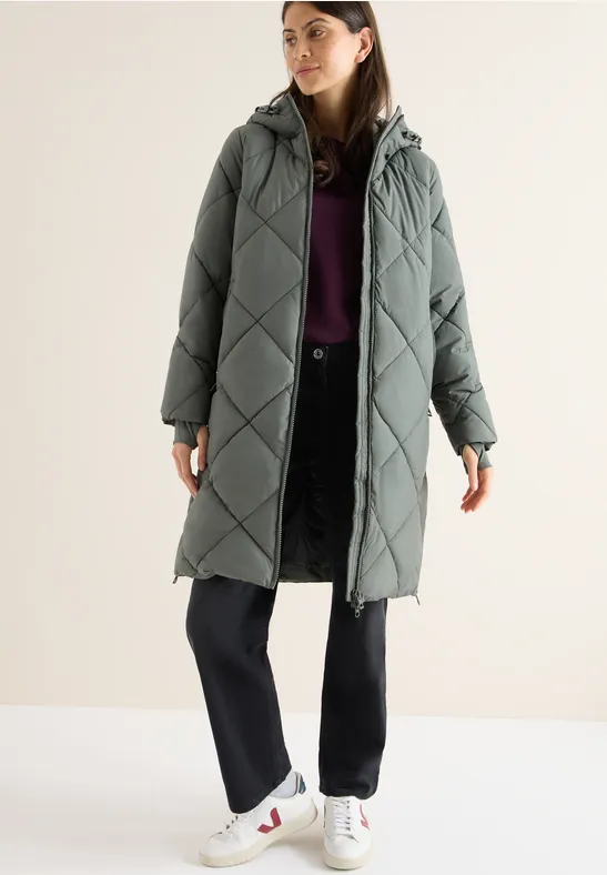 Thumbnail - Cecil Damen Mantel mit Rucksack Strings in Grün, Gr: M