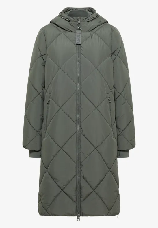 Thumbnail - Cecil Damen Mantel mit Rucksack Strings in Grün, Gr: M