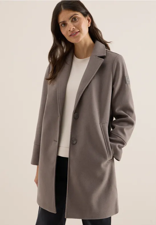 cecil Revers-Mantel Woll-Optik Polyester-Viskose Braun