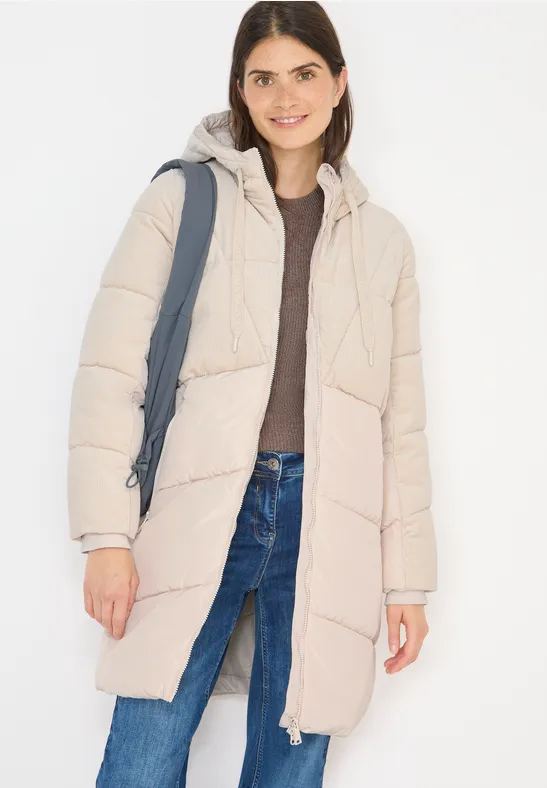 Puffer Mantel mit Cordmix günstig online kaufen