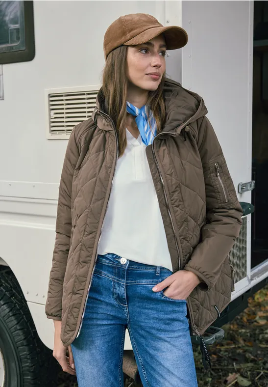 Midi Jacke mit Hoodie günstig online kaufen