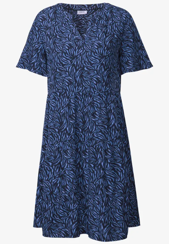 Thumbnail - Cecil Damen Kleid mit Volants in Blau, Gr: L