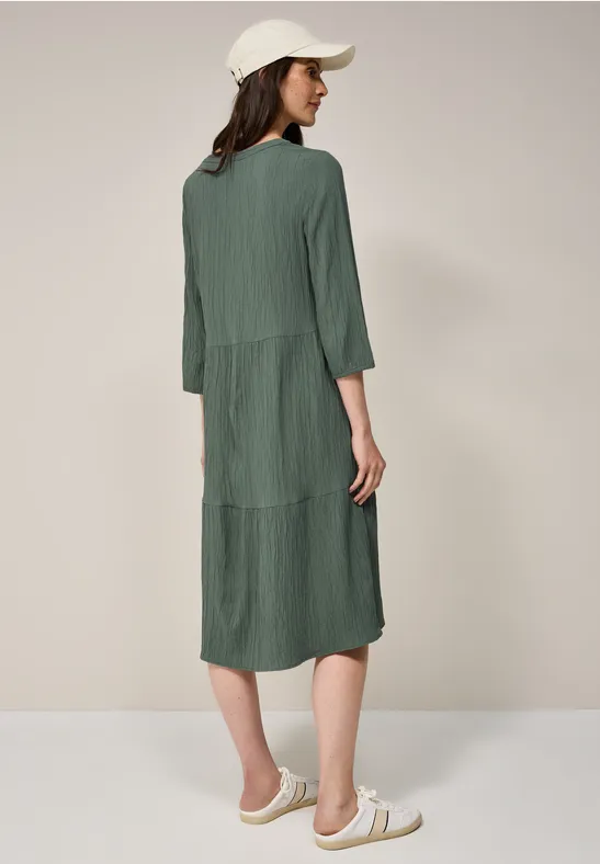 Seersucker-Kleid mit Volants günstig online kaufen