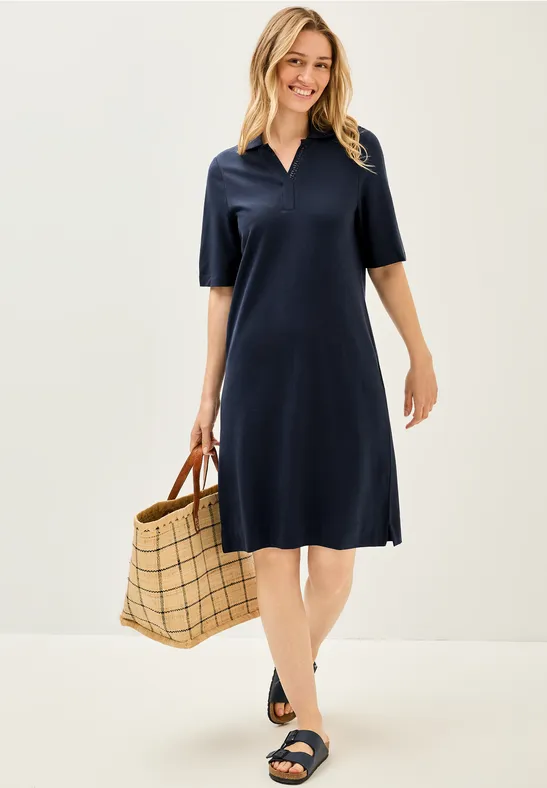 Cecil Damen Piqué Polo-Kleid in Blau, Gr: XS B14455416715XS
