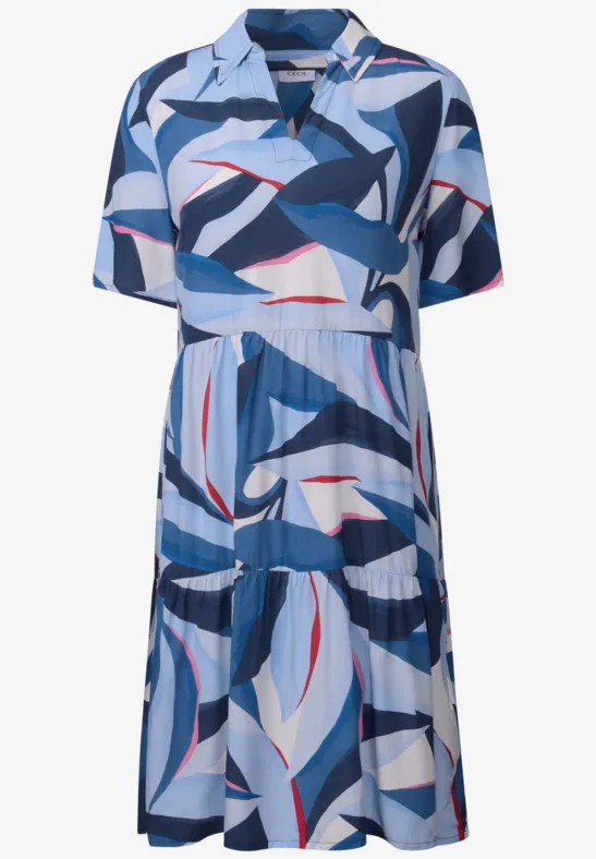 Thumbnail - Cecil Damen Kleid mit Volants in Blau, Gr: S