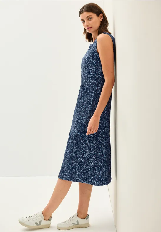 Thumbnail - Cecil Damen Minimal Print Jersey-Kleid in Blau, Gr: 3XL