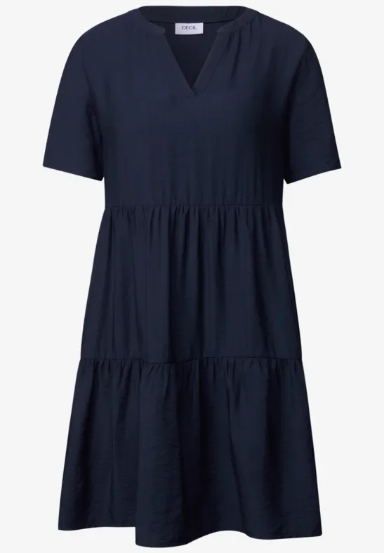 Thumbnail - Cecil Damen Knielanges Volant-Kleid in Blau, Gr: XL