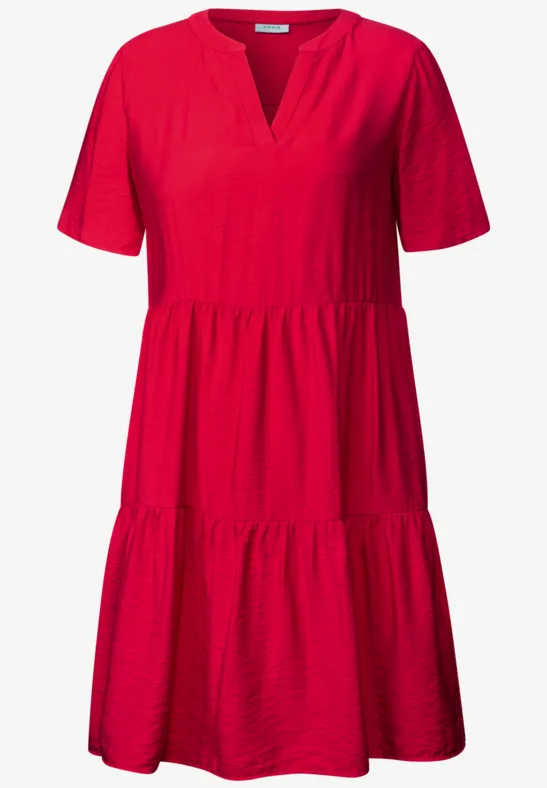 Thumbnail - Cecil Damen Knielanges Volant-Kleid in Rot, Gr: S