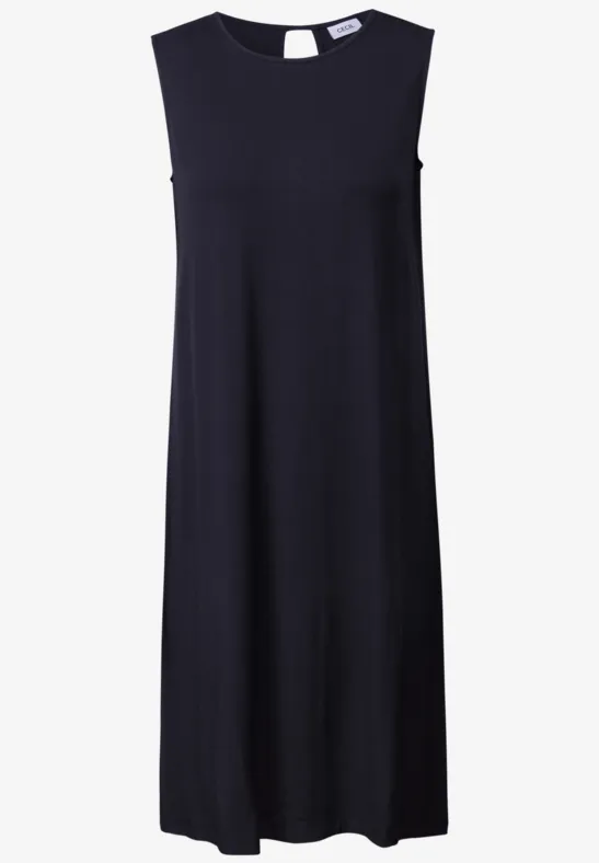 Thumbnail - Cecil Damen Ärmelloses Jersey-Kleid in Blau, Gr: XXL