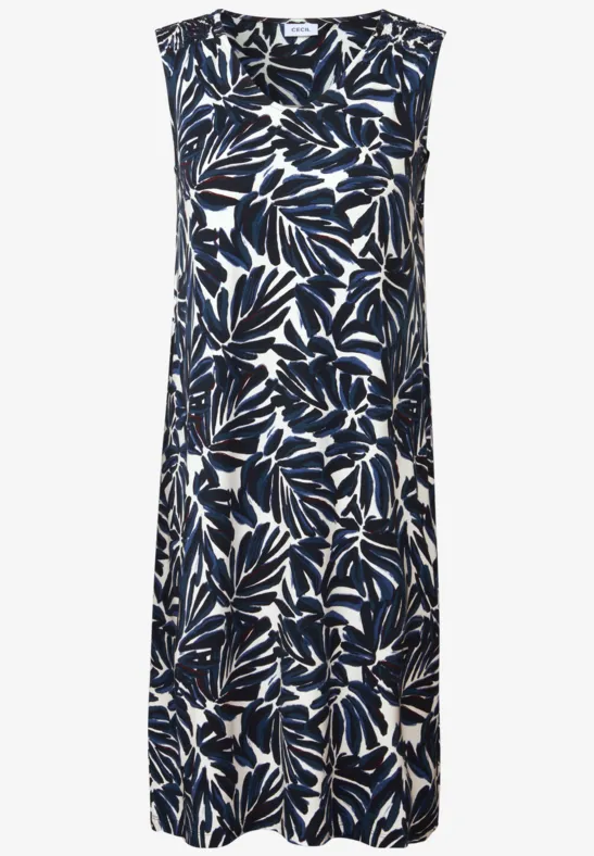 Thumbnail - Cecil Damen Gemustertes Jersey-Kleid in Blau, Gr: XXL