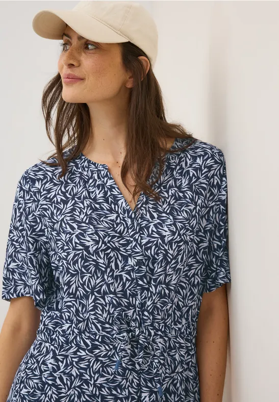 Thumbnail - Cecil Damen Gemustertes Strukturkleid in Blau, Gr: M