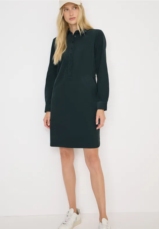 Thumbnail - Cecil Damen Cordkleid in Unifarbe in Grün, Gr: XS