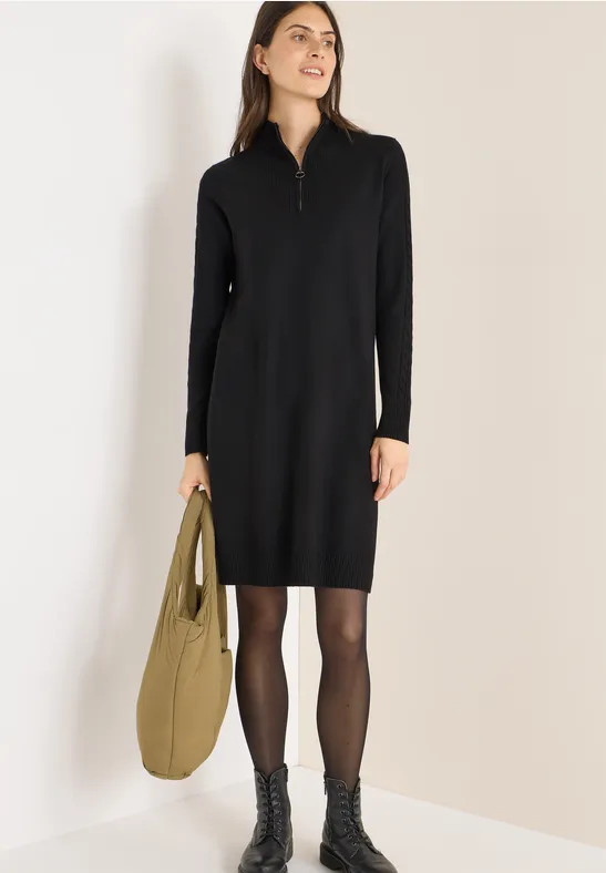 Thumbnail - Cecil Damen Kuscheliges Kleid in Schwarz, Gr: S