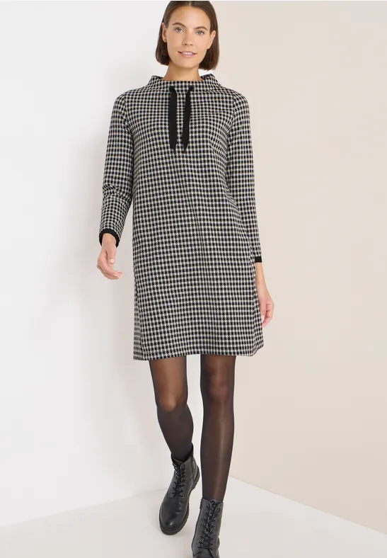 Thumbnail - Cecil Damen Kariertes Kleid in Schwarz, Gr: XS