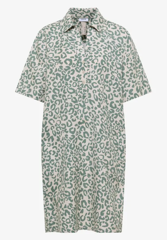 Thumbnail - Cecil Damen Knielanges Kleid aus Leinenmix in Beige, Gr: XXL