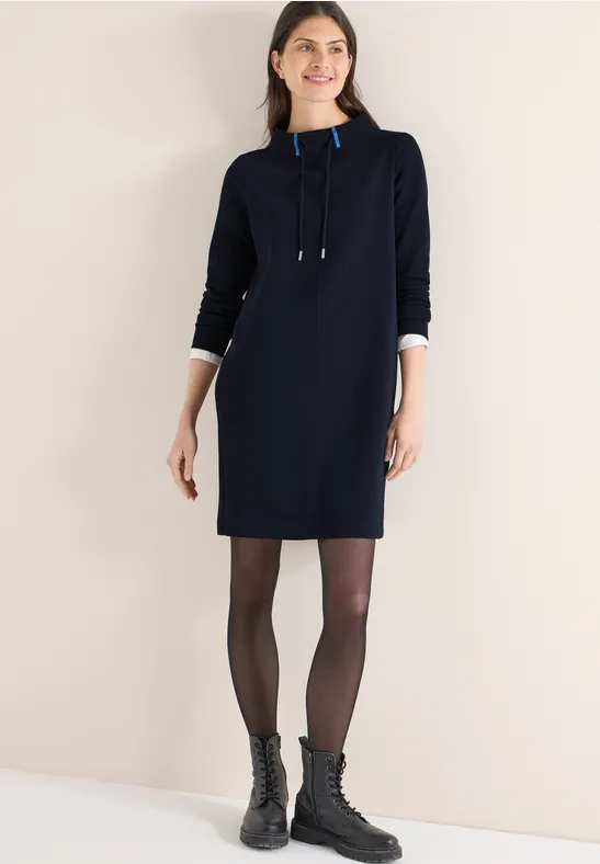 Thumbnail - Cecil Damen Kleid in Unifarbe in Blau, Gr: L