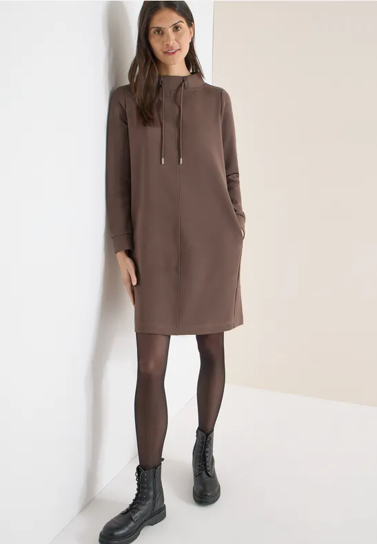 Thumbnail - Cecil Damen Kleid in Unifarbe in Beige, Gr: S