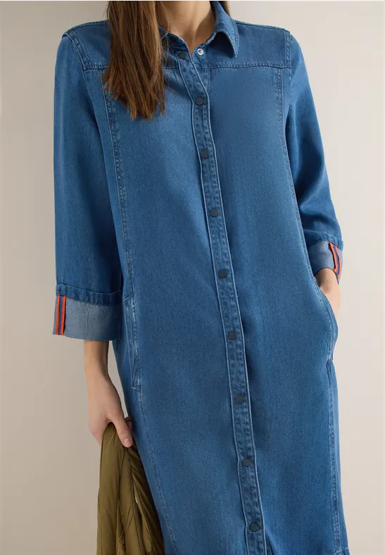 Thumbnail - Cecil Damen Denim-Look Kleid in Blau, Gr: M